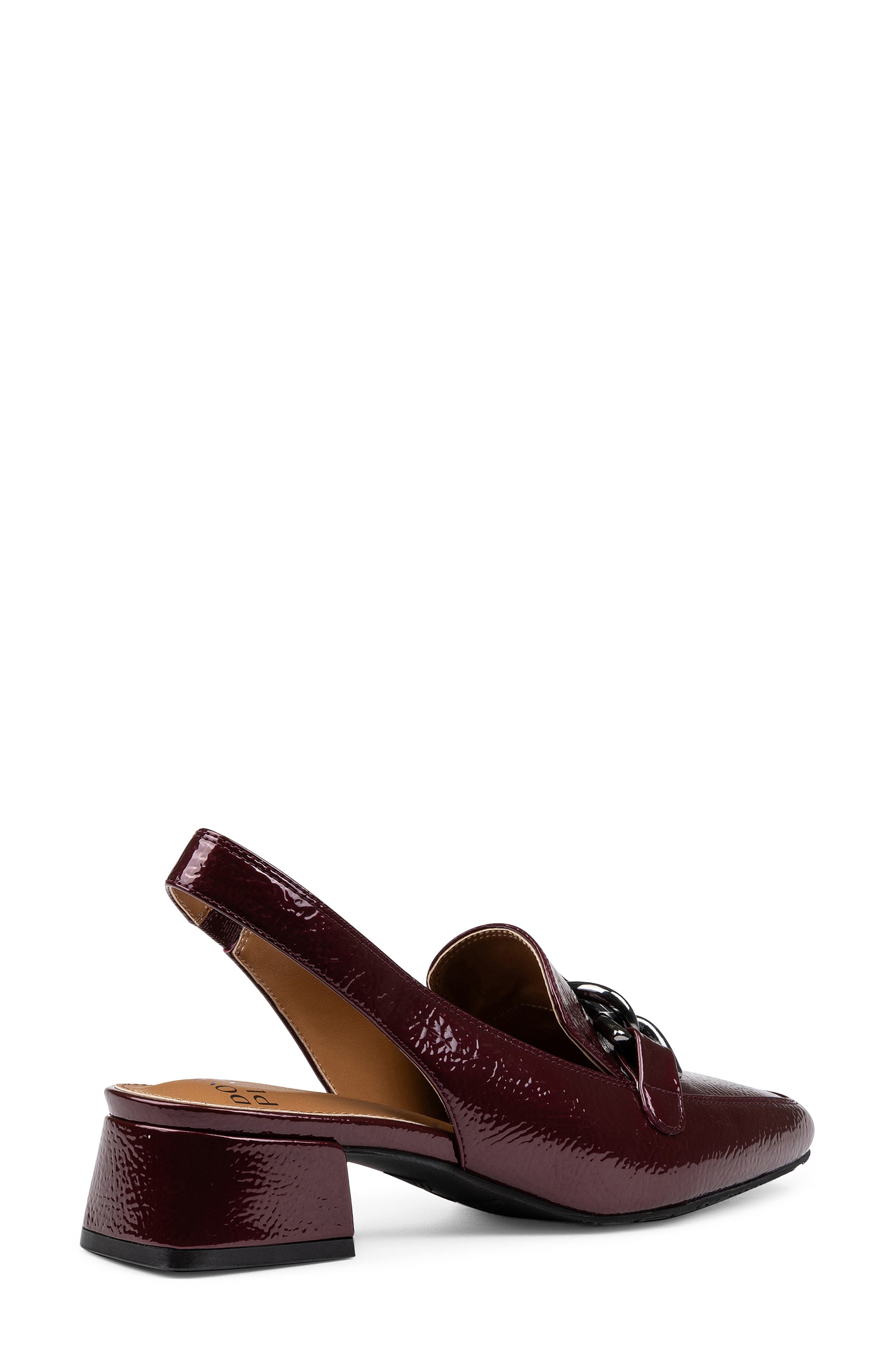 Slingback Chain Loafer Pump, Alternate, color, CRANBERRY