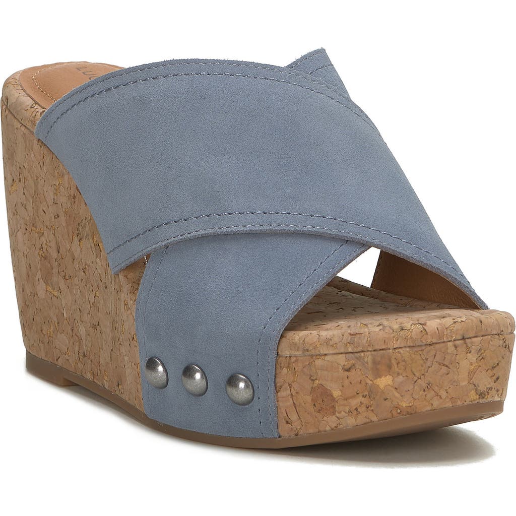 LUCKY BRAND LUCKY BRAND VALMAI PLATFORM WEDGE SLIDE SANDAL