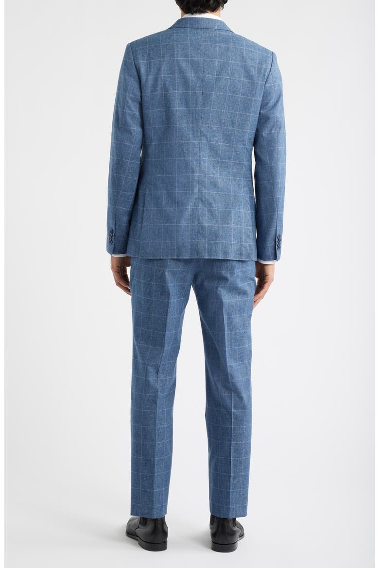 Varick Slim Fit Blue Glen Check Wool & Cotton Blend Suit, Alternate, color, LIGHT BLUE