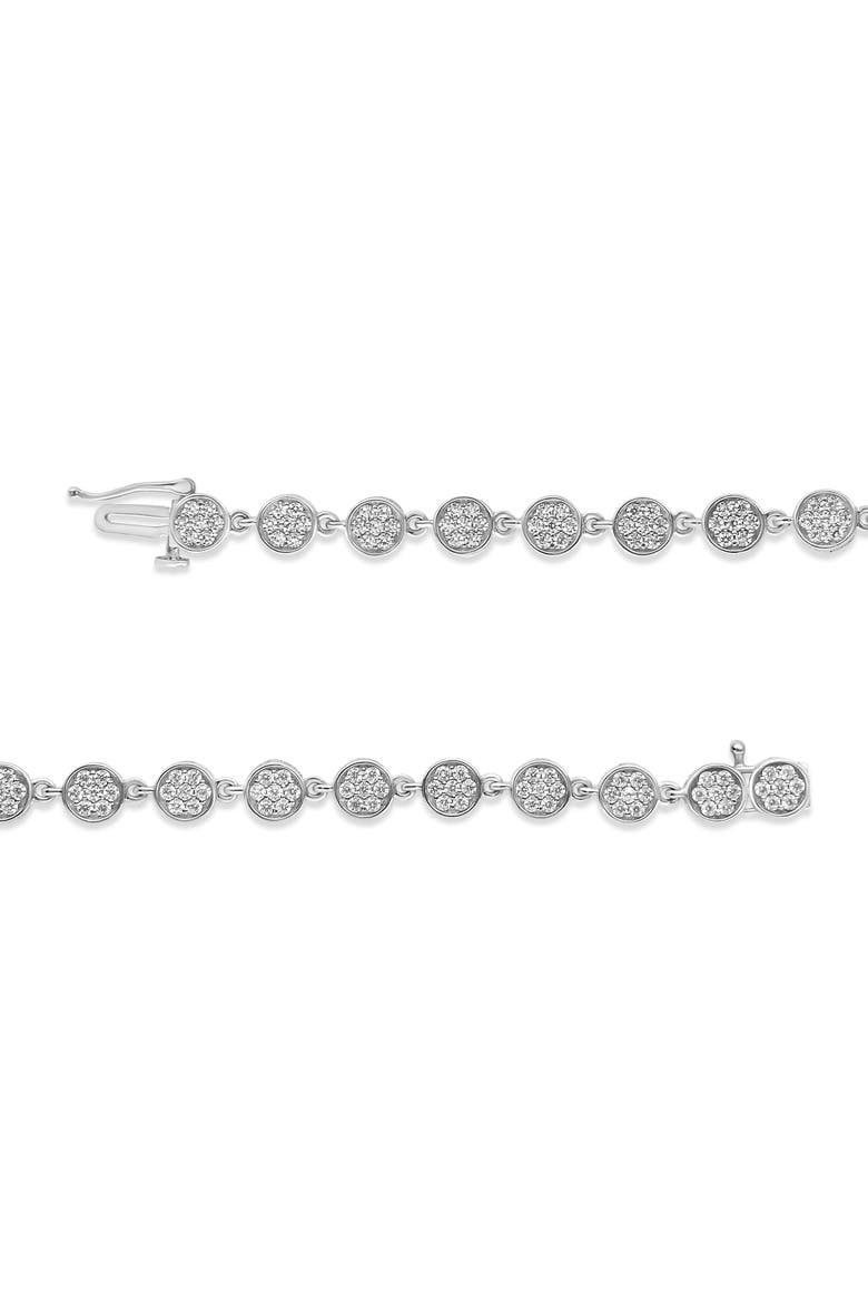 .925 Sterling Silver 2.0 Cttw Round Diamond Link Bracelet - 7.25", Alternate, color, White