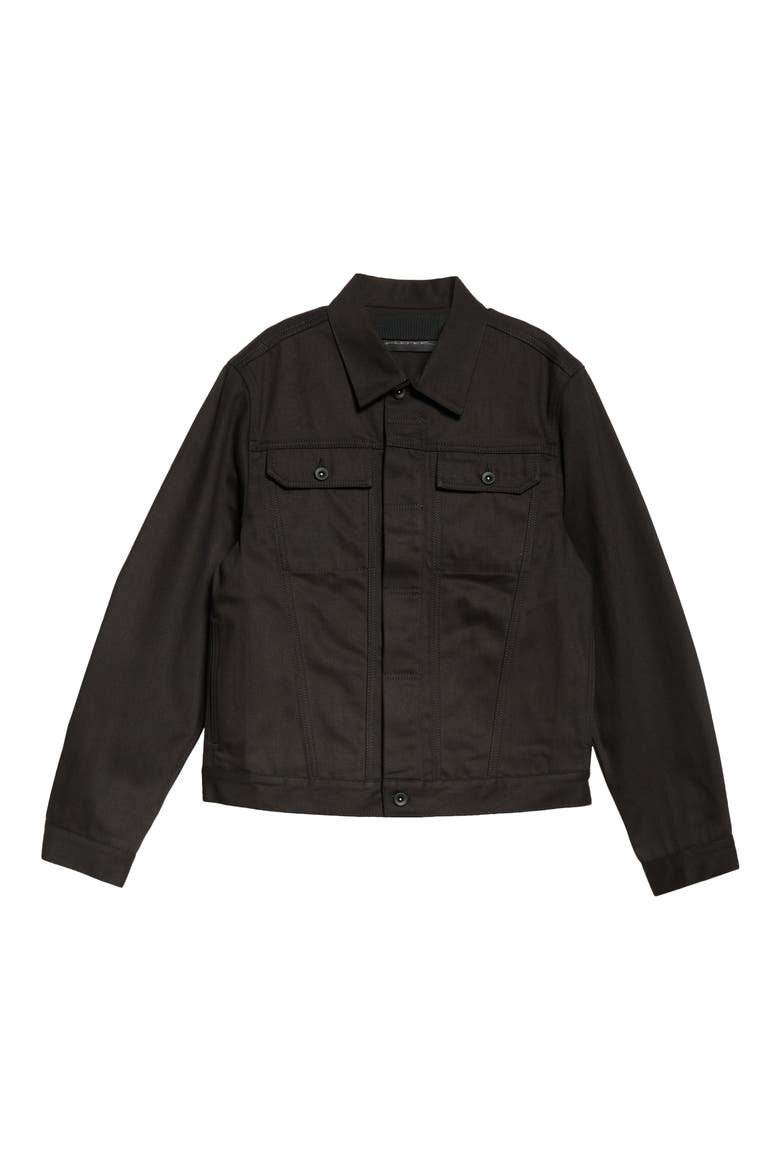 Jacob Type 3 Cotton Trucker Jacket, Alternate, color, BLACK