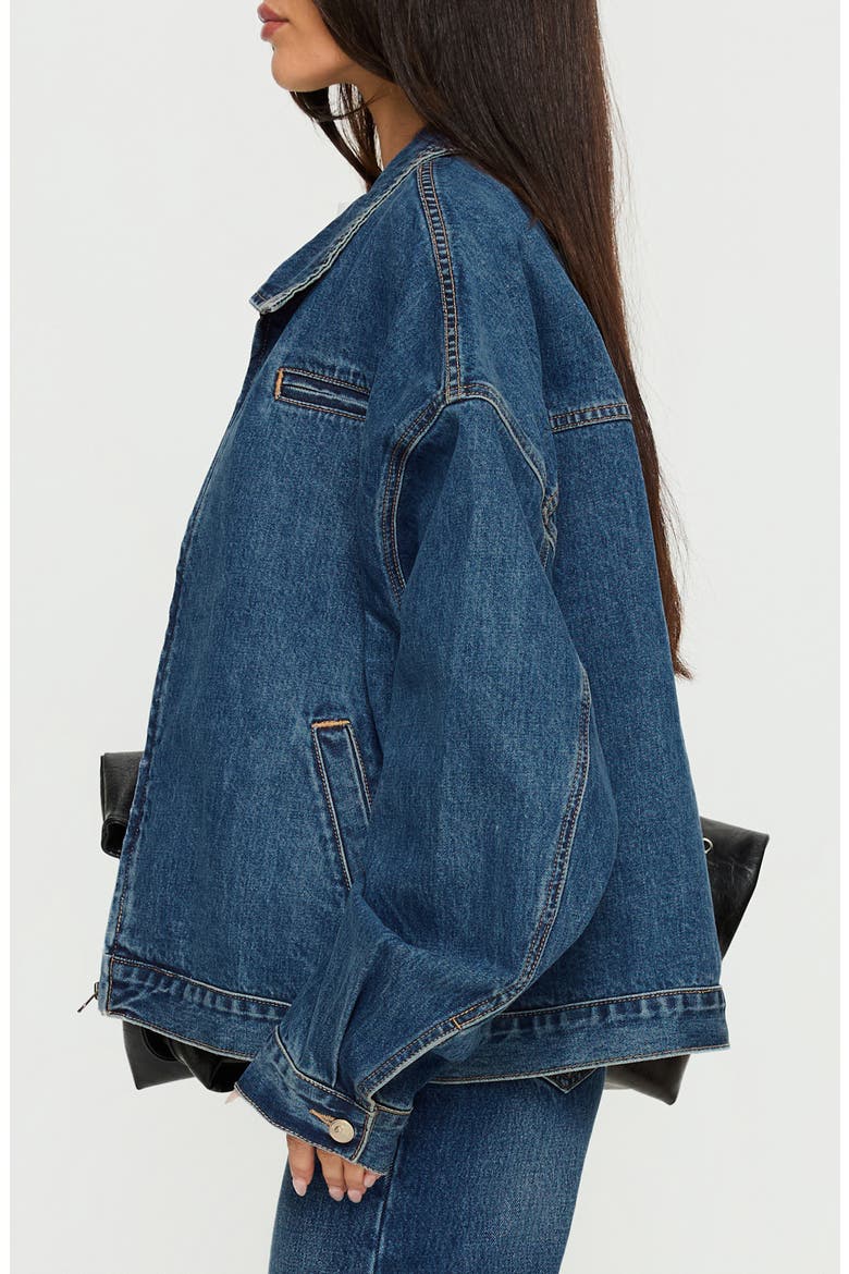 Riina Denim Bomber Jacket, Alternate, color, DENIM
