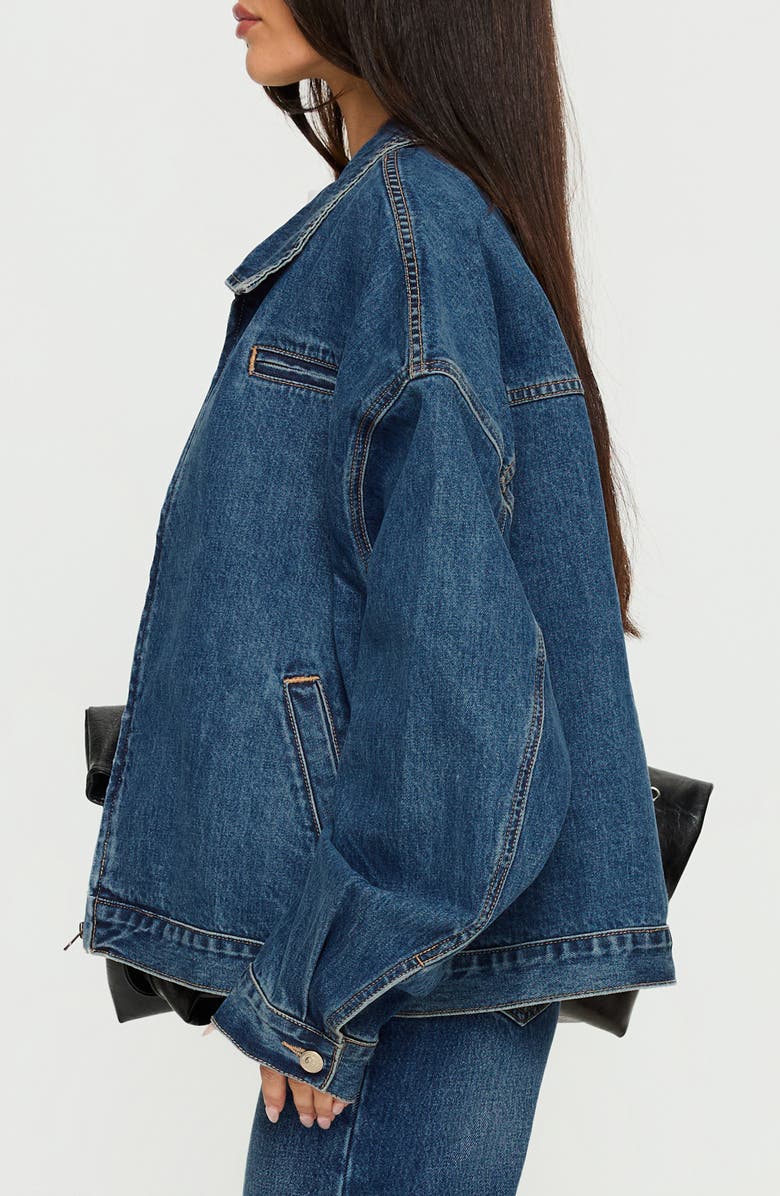 Princess Polly Riina Denim Bomber Jacket, Alternate, color, Denim