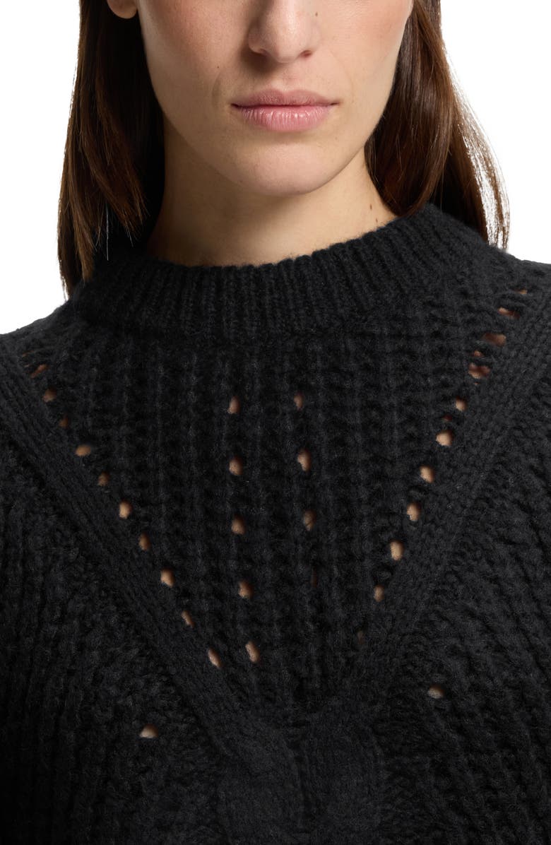 BOSS Orange Fastina Cable Stitch Sleeveless Sweater, Alternate, color, Black