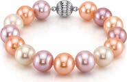 The Pearl Source 11-12mm Multicolor Freshwater Pearl Bracelet - Premier AAAA Quality