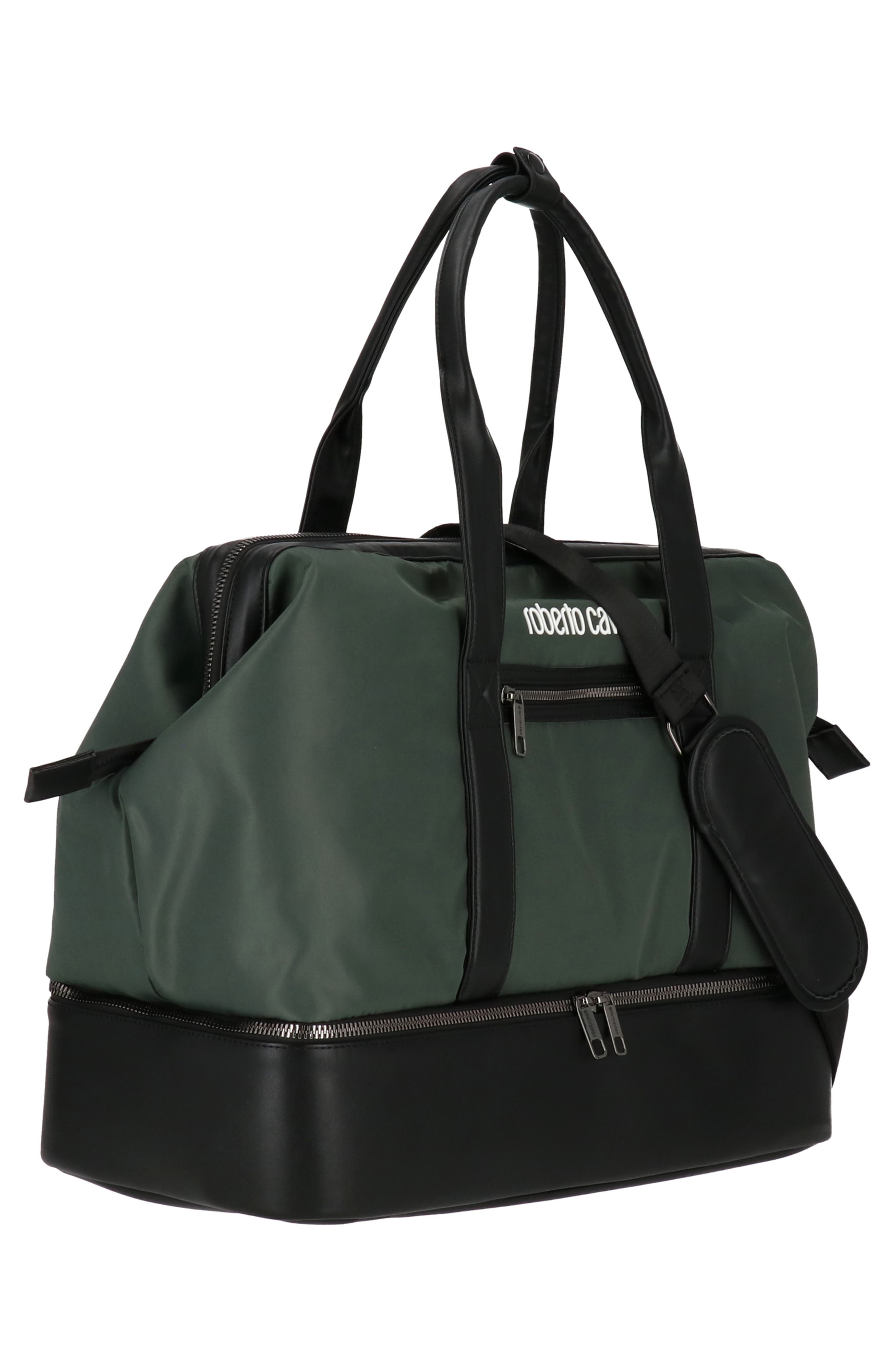 Roberto Cavalli Causal Drop Bottom Nylon Duffle Bag, Alternate, color, 