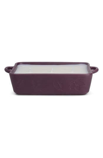 Paddywax Three-wick Soy Blend Ceramic Baking Dish Candle In Burgundy