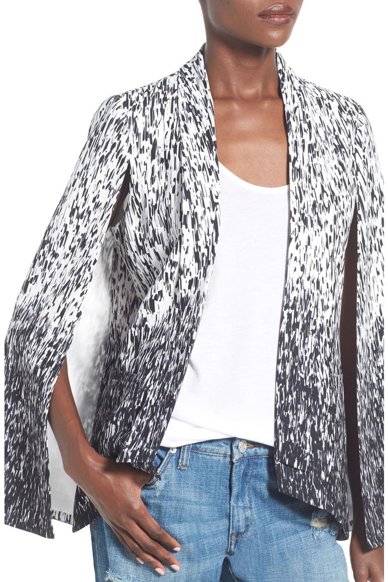 Cape Blazer, Alternate, color, BLACK/ WHITE