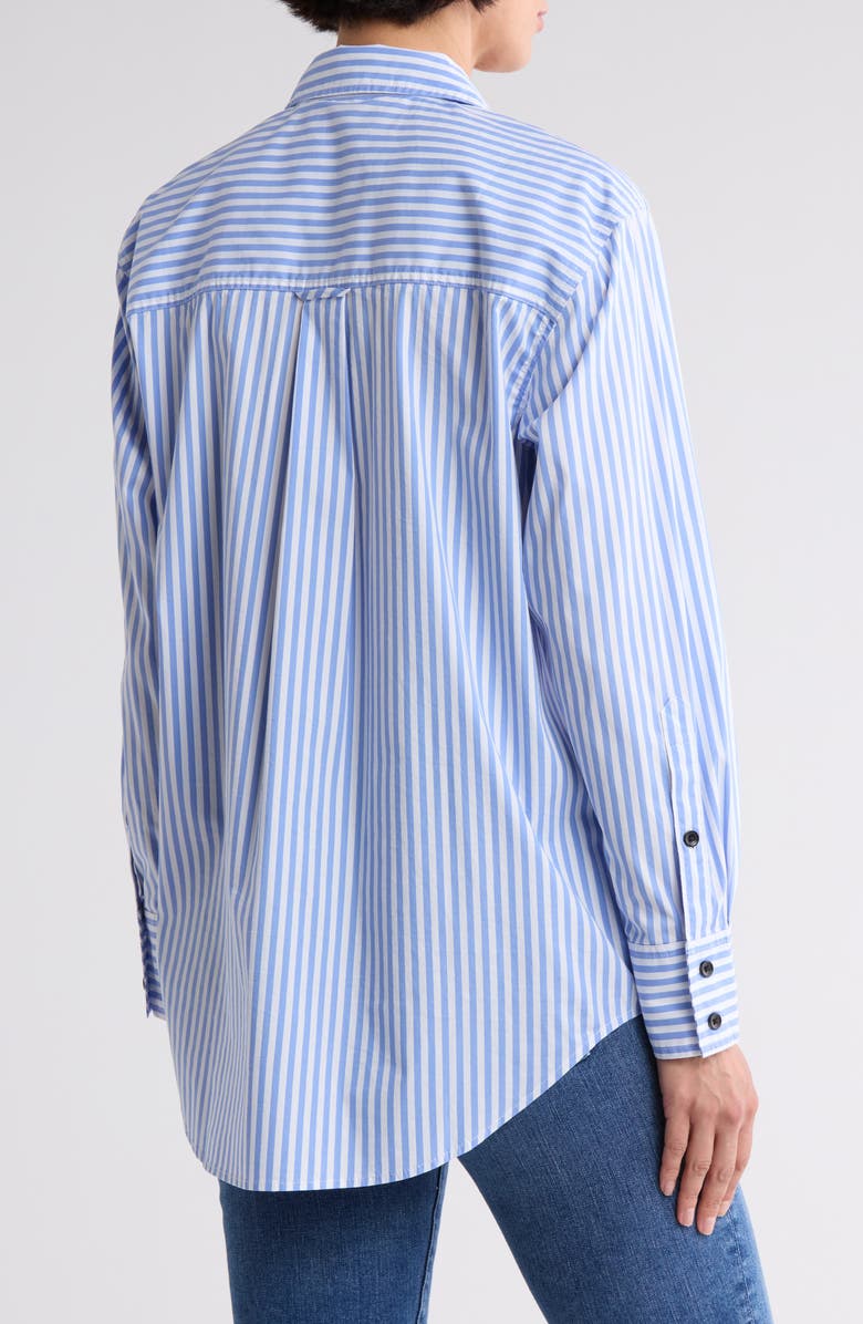 7 For All Mankind Everyday Button-Down Shirt, Alternate, color, Blue White Stripe