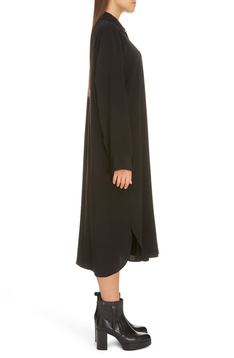 Y's by Yohji Yamamoto Long Sleeve Midi Shirtdress, Alternate, color,