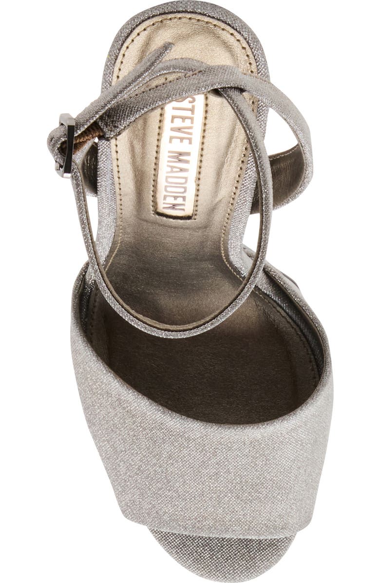 Steve Madden Jezzica Ankle Strap Platform Sandal, Alternate, color, Pewter