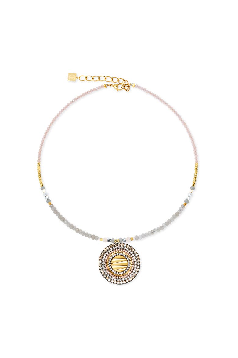 Amulet Modern Future Gold Necklace, Main, color, Beige