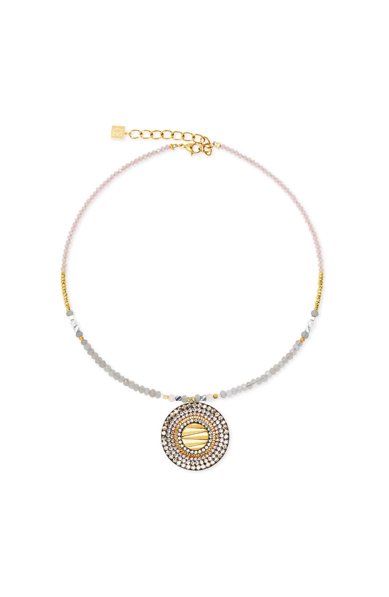 COEUR DE LION Amulet Modern Future Gold Necklace, Main, color, Beige