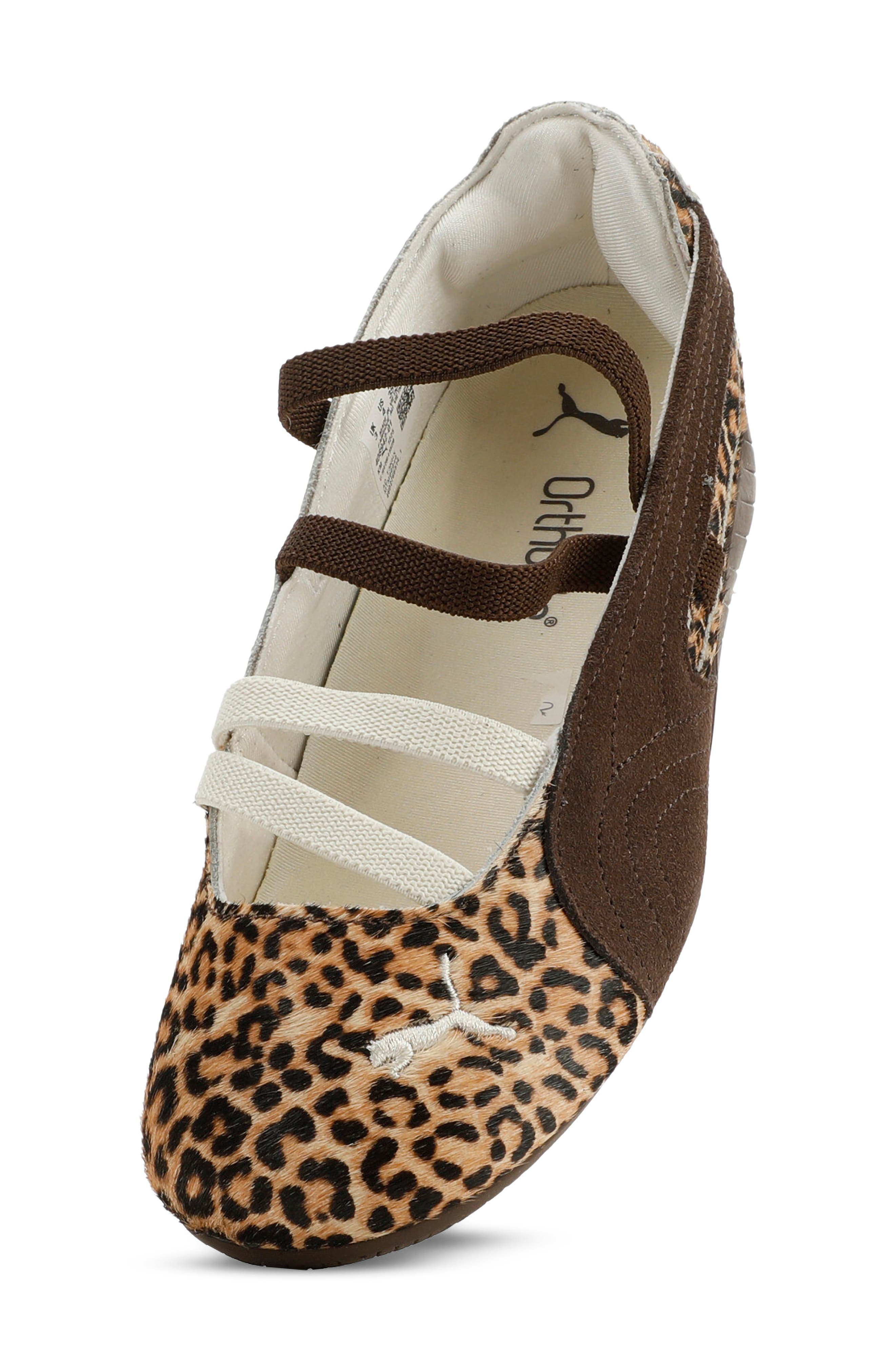 PUMA Kids' Speedcat Ballet Genuine Calf Hair Sneaker, Alternate, color, Chocolate/ Warm White