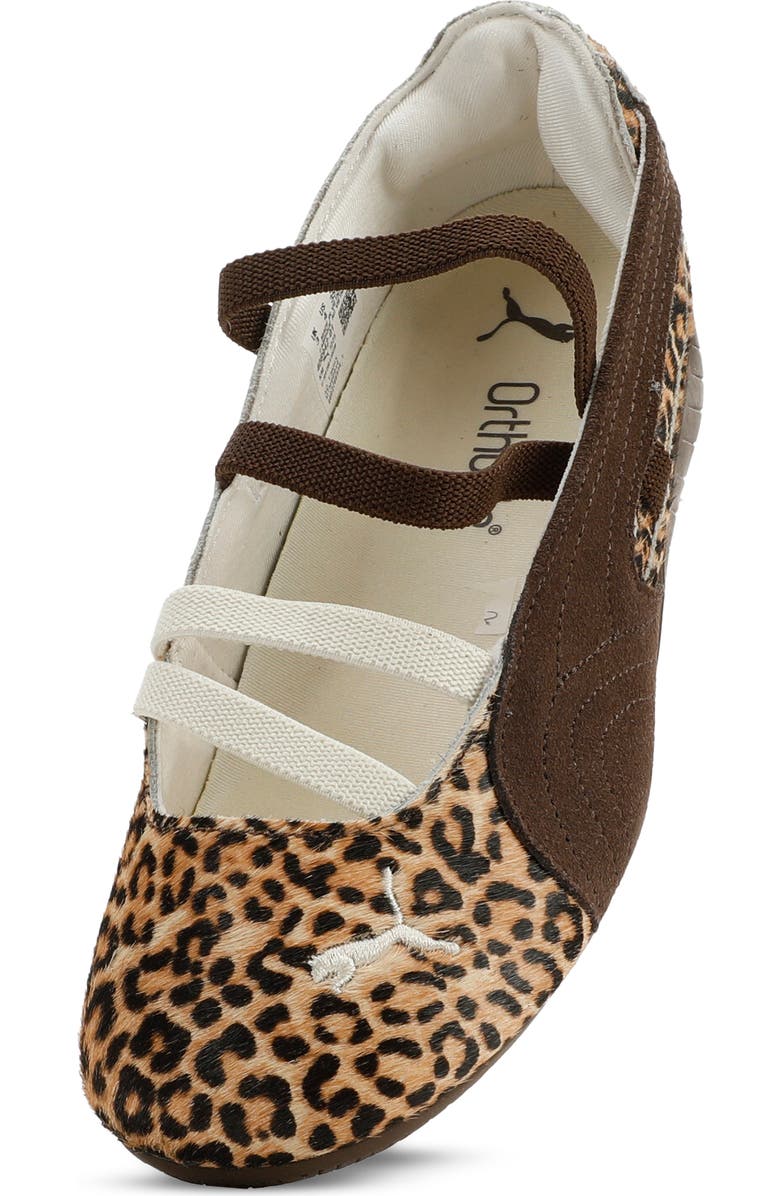 PUMA Kids' Speedcat Ballet Genuine Calf Hair Sneaker, Alternate, color, Chocolate/ Warm White