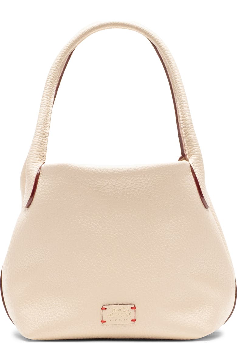 Frances Valentine Mini Sweet Pea Tumbled Leather Handbag, Main, color, Oyster