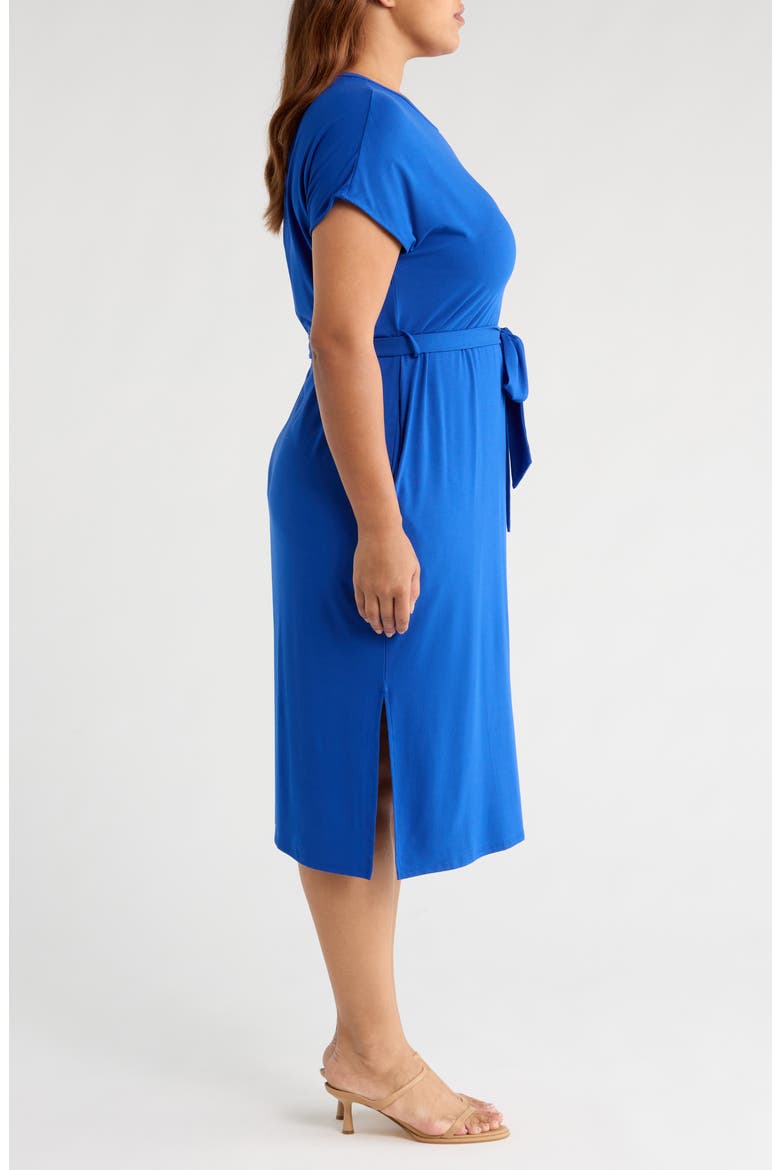 Divine Tie Belt Jersey T-Shirt Dress, Alternate, color, ULTRAMARINE