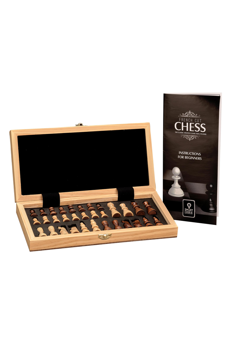French Cut Chess Set, Alternate, color, Brown