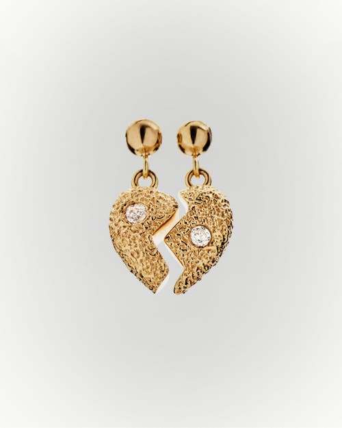 Pdpaola Split Heart Charm In Gold