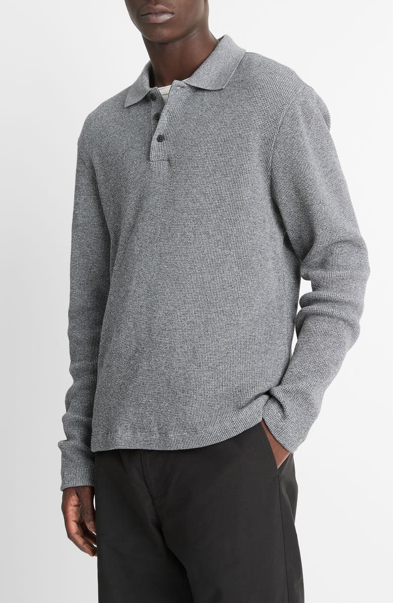 Vince Long Sleeve Thermal Polo, Main, color, 