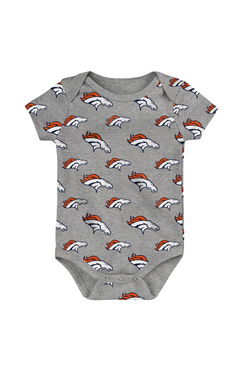 Outerstuff Newborn & Infant Orange/Gray Denver Broncos Two-Pack Double Up Bodysuit Set, Alternate, color,