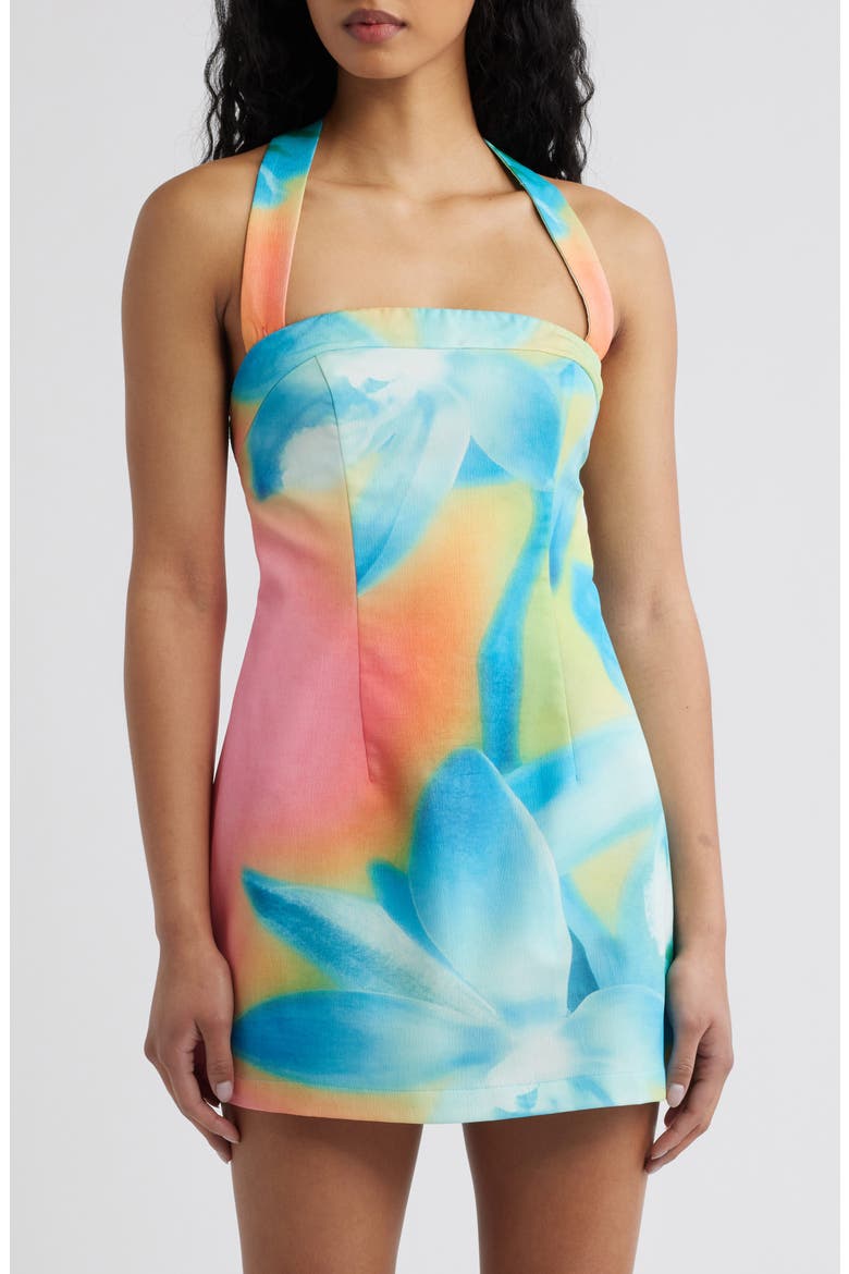 Strapless Floral Minidress, Alternate, color, AFTERGLOW