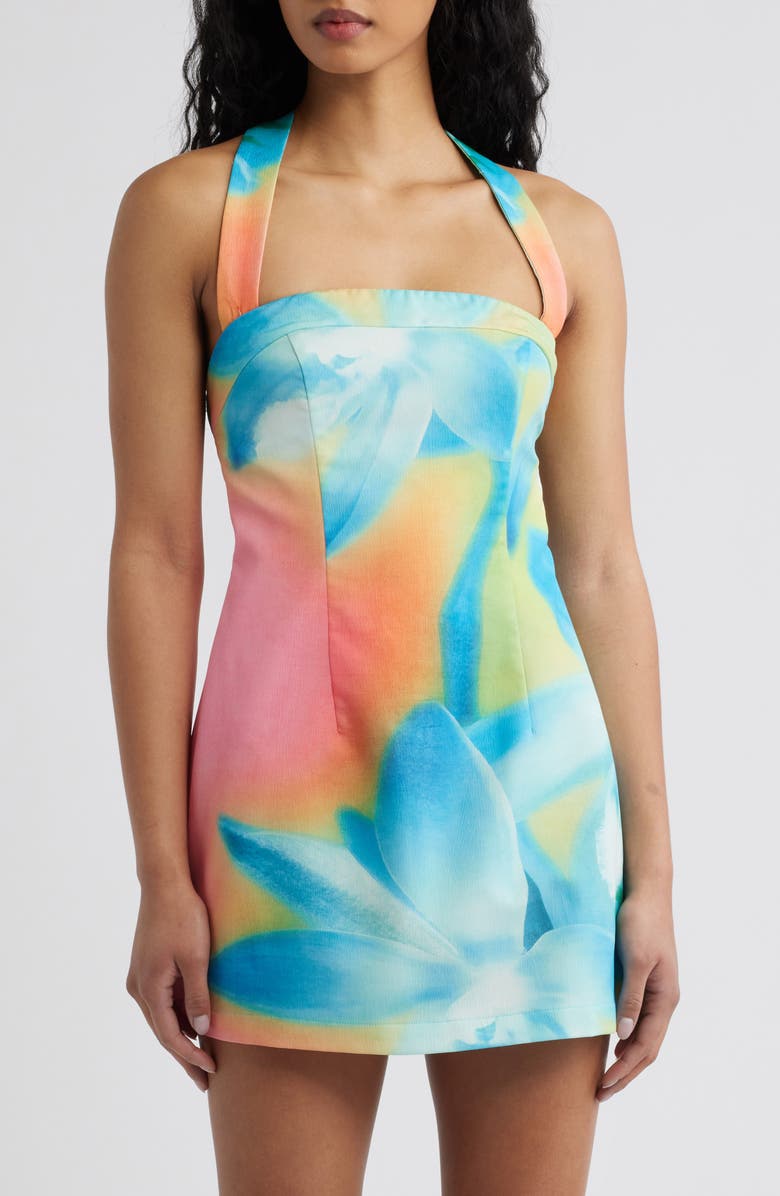 Kulani Kinis Strapless Floral Minidress, Alternate, color, Afterglow