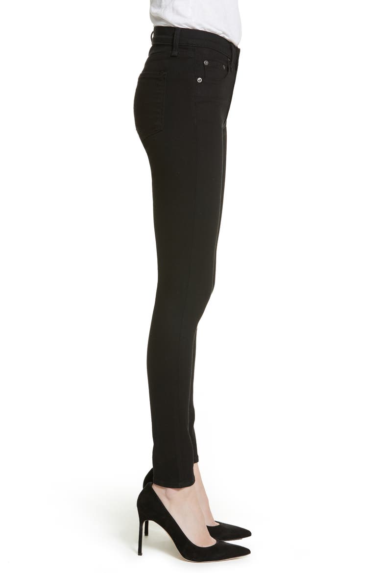 Debbie Exposed Fly Skinny Jeans, Alternate, color, RAVEN