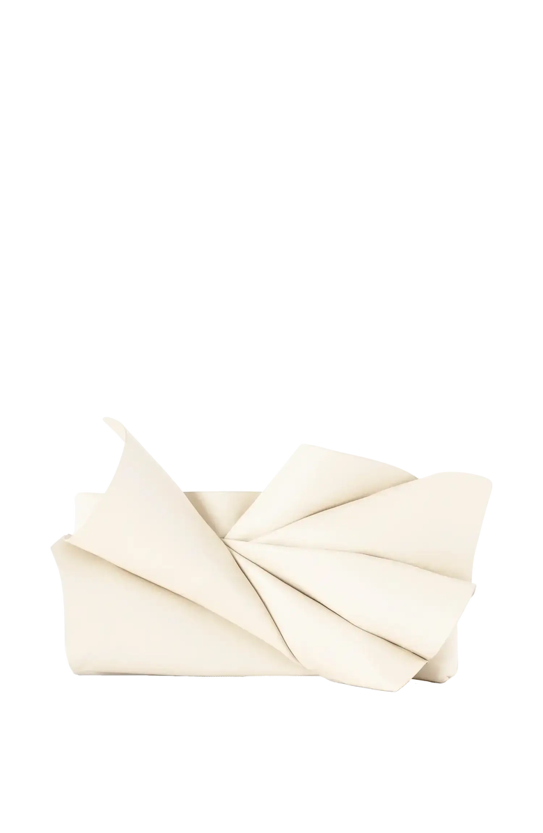 Esthera Midnight Bloom Leather Clutch, Main, color, Sand