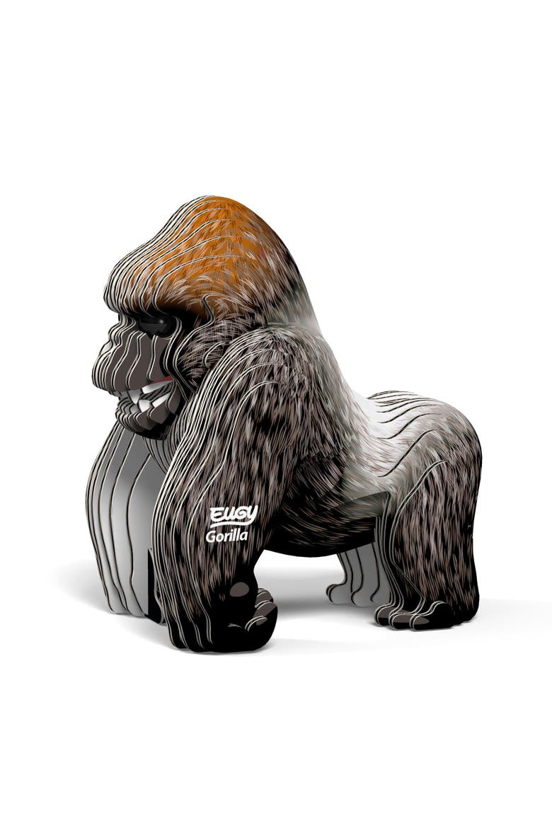 Gorilla 3D Puzzle, Alternate, color, No Color
