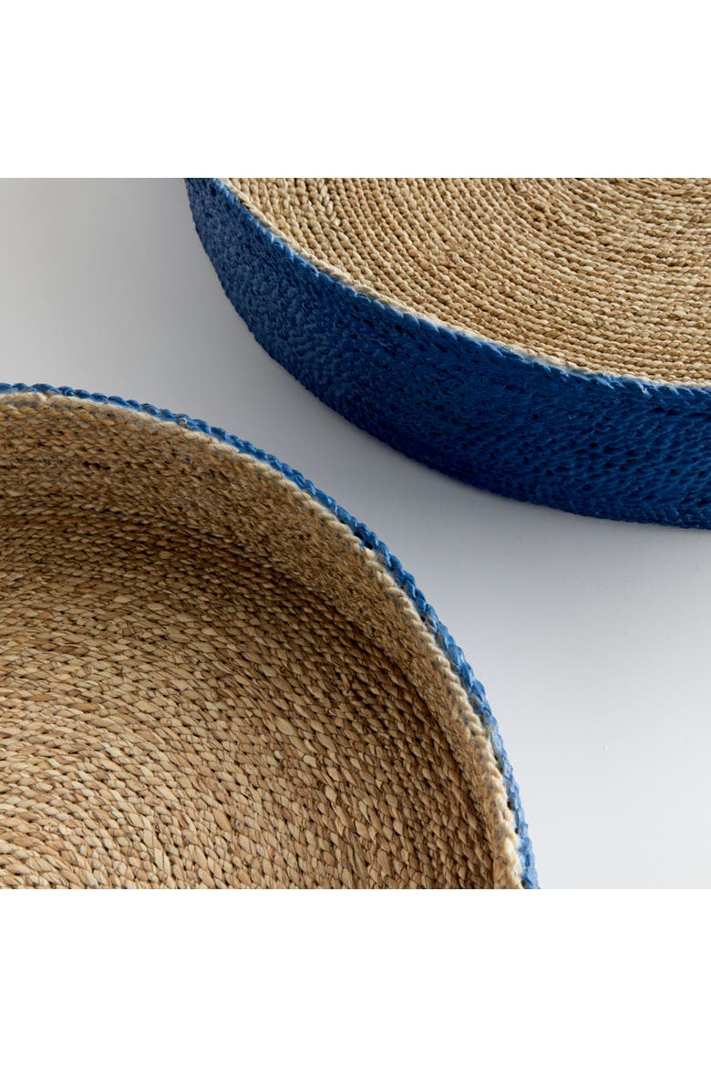 Tiana Seagrass Round Decorative Baskets Set of 2, Alternate, color, Blue