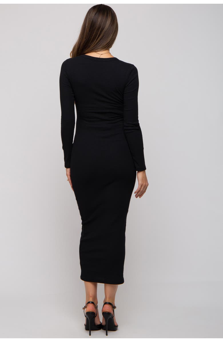 PinkBlush Ribbed Fitted Long Sleeve Midi Dress, Alternate, color, 