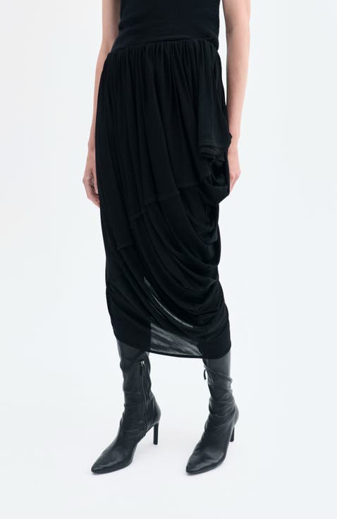 Draped Skirt in Crepe Jersey