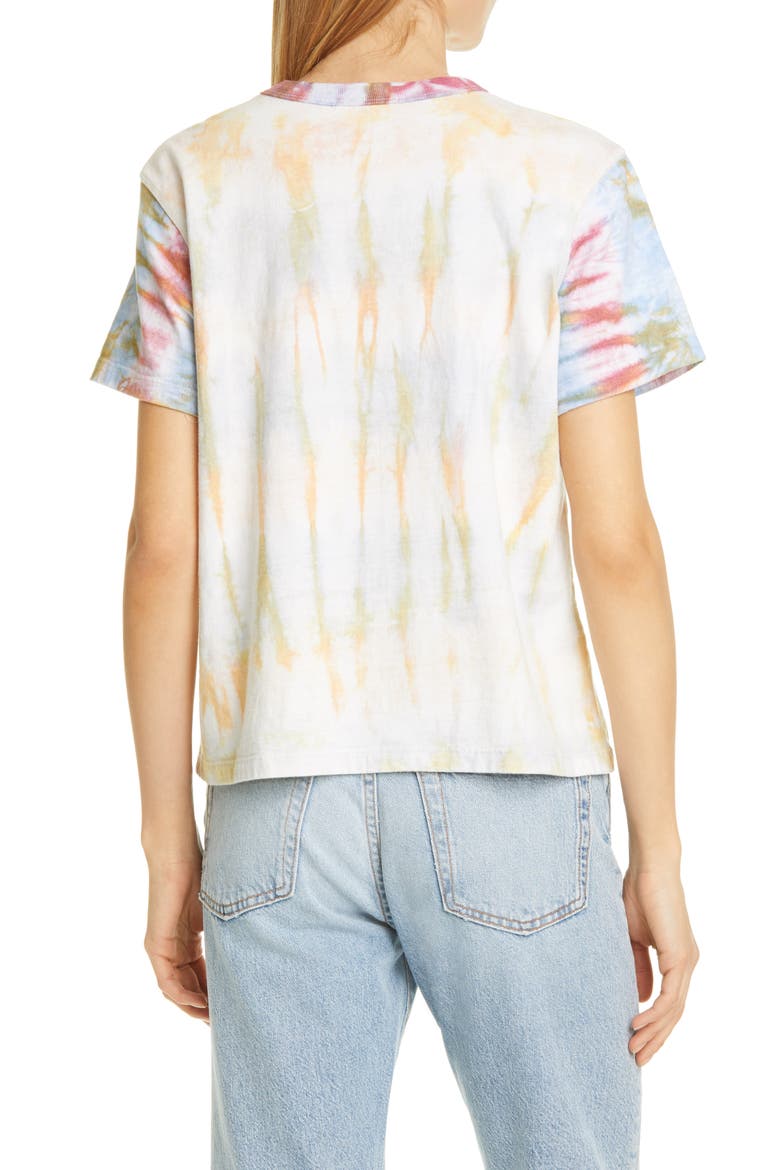 Reconstructed Tie Dye Crop T-Shirt, Alternate, color, PINK MULTI