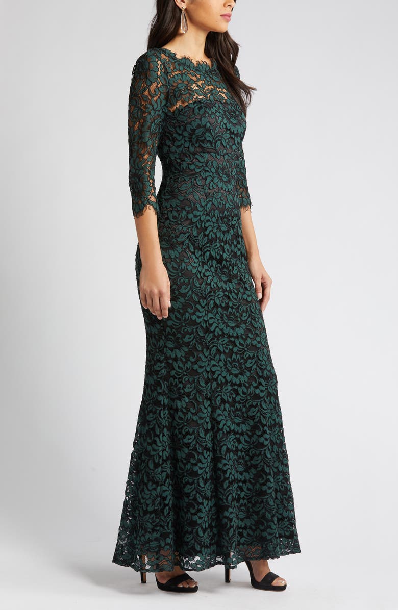 Eliza J Lace Bateau Neck Mermaid Gown, Alternate, color, 