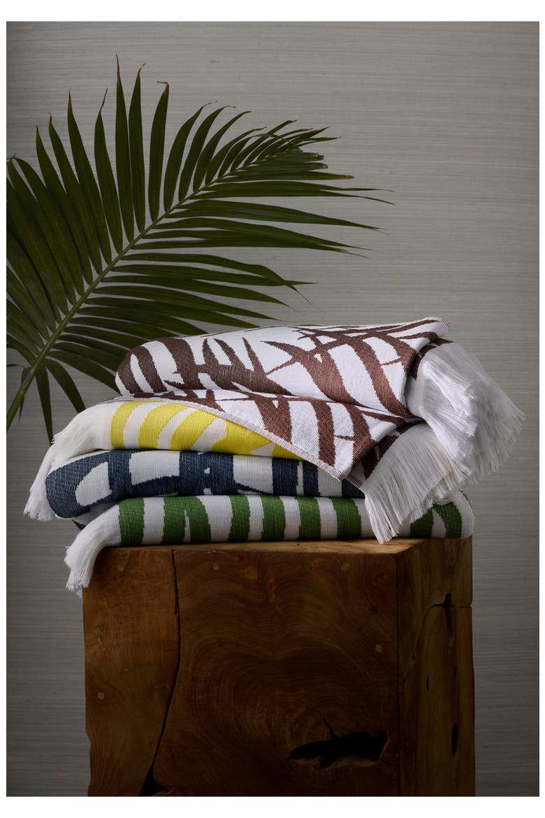 Zebra Palm Beach Towel, Alternate, color, NAVY