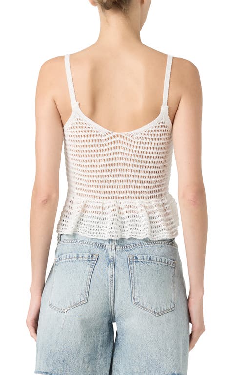 Blanknyc Open Stitch Sleeveless Peplum Top In Beach Bum