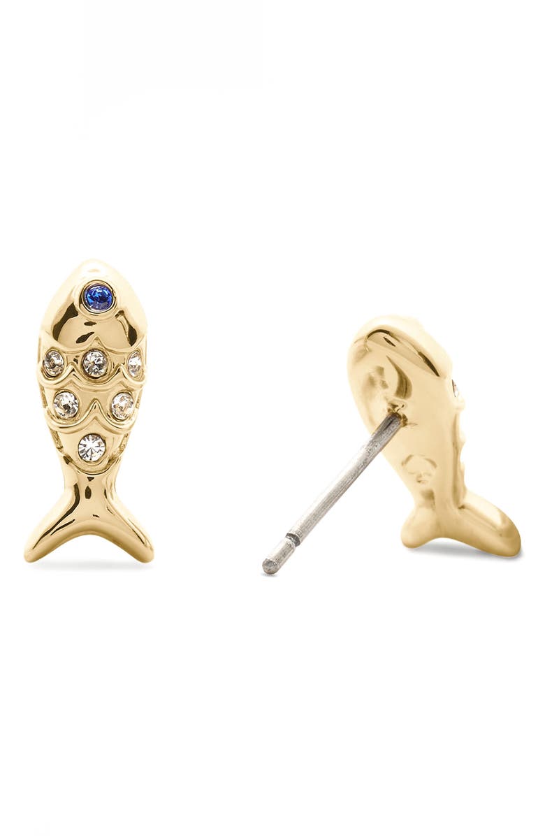 Kate Spade New York summer daze fish stud earrings, Alternate, color, Clear Multi