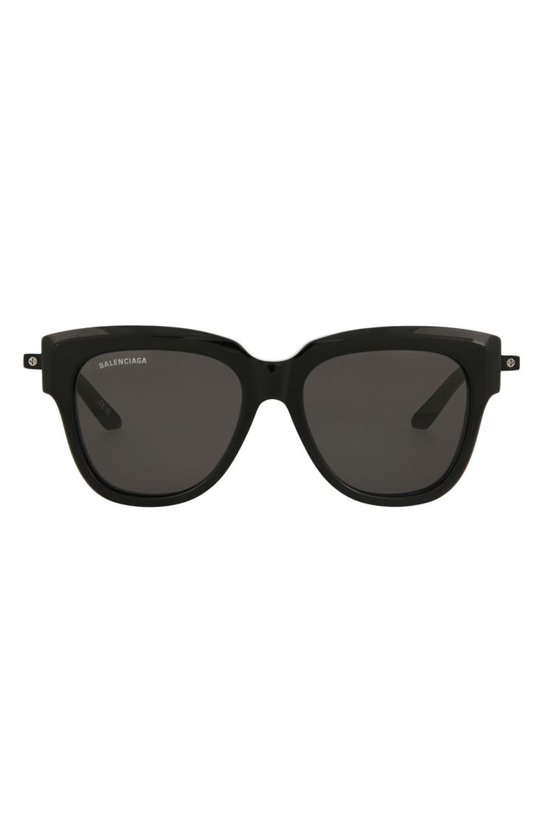 Balenciaga 53mm Square Sunglasses, Main, color, Black Black Grey