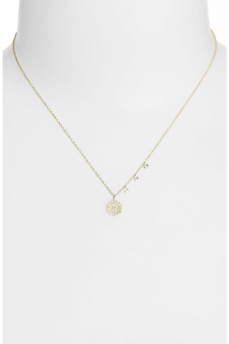 Dazzling Diamond Disc Pendant Necklace, Alternate, color, YELLOW GOLD