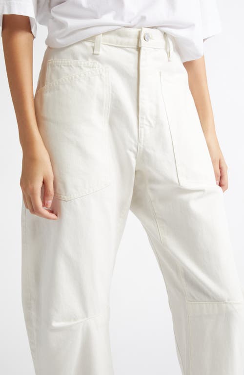 Nili Lotan Shon Barrel Jeans In Cream In Cream