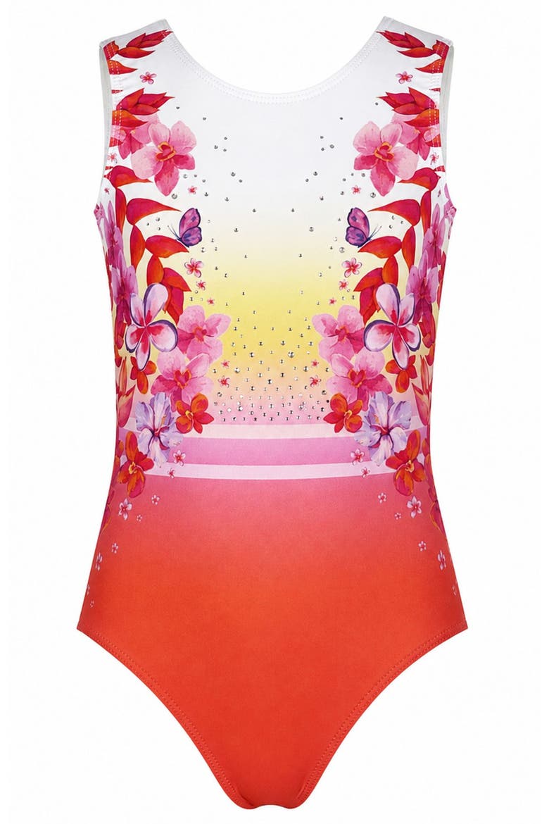 Coral Crush Leotard, Main, color, Orange