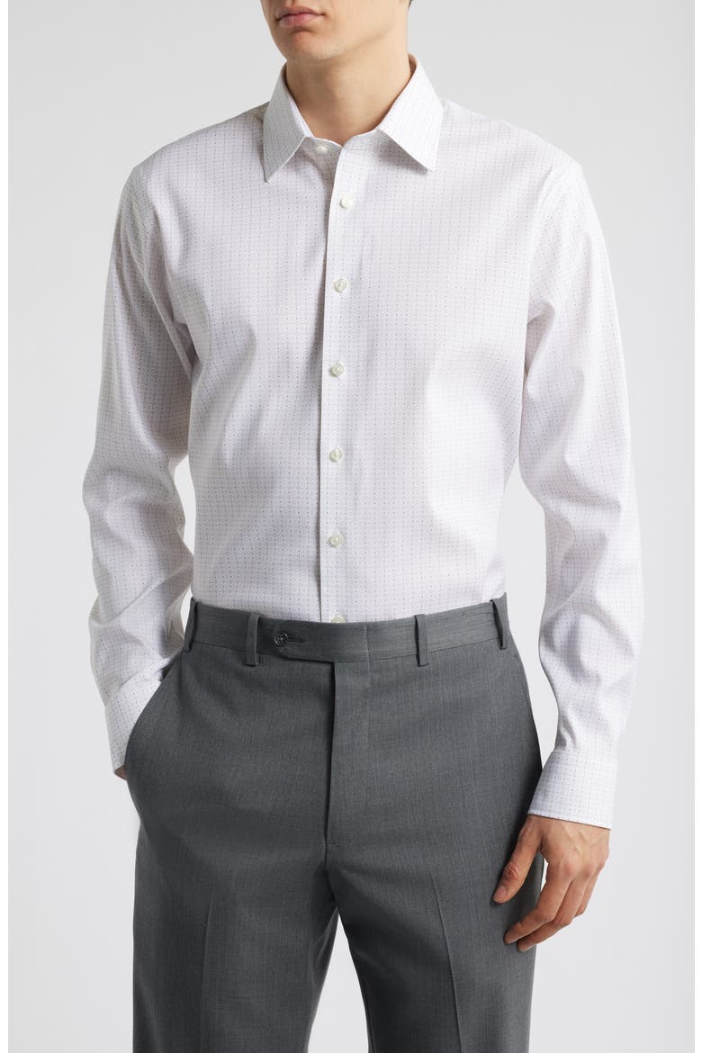 Trim Fit Performance Dress Shirt, Main, color, PINK GEO