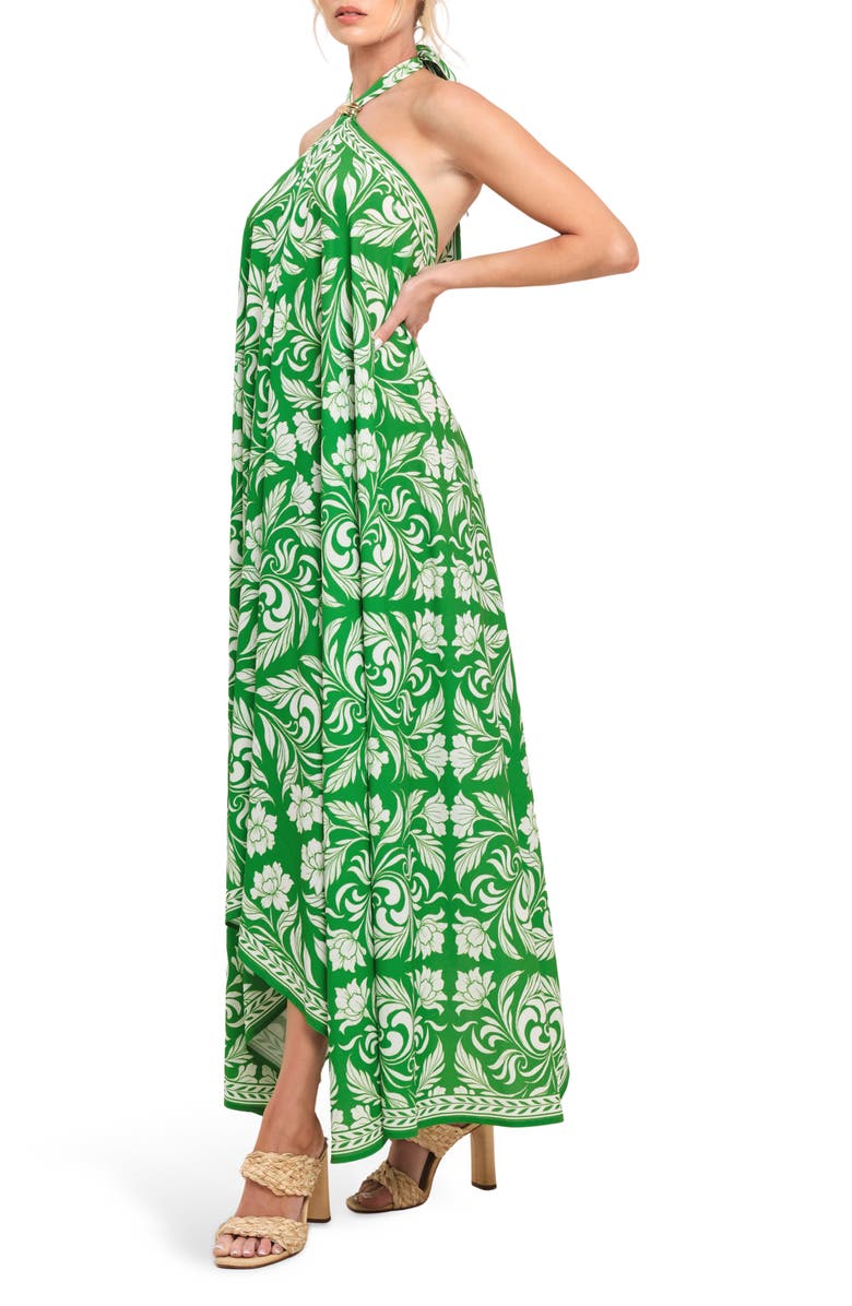 FLYING TOMATO Print Maxi Dress, Alternate, color, Green