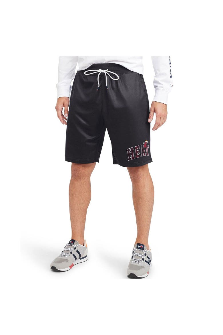 Men's Tommy Jeans Black Miami Heat Mike Mesh Basketball Shorts, Main, color, Black