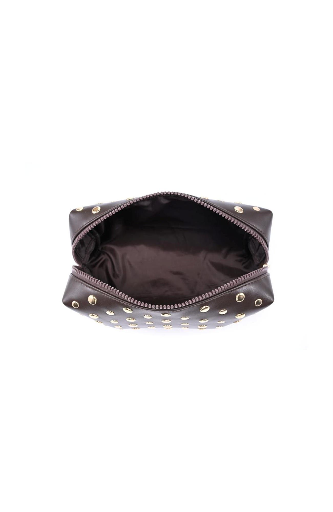Stud Collective Cosmetic & Travel Organizer Pouch, Alternate, color, Espresso
