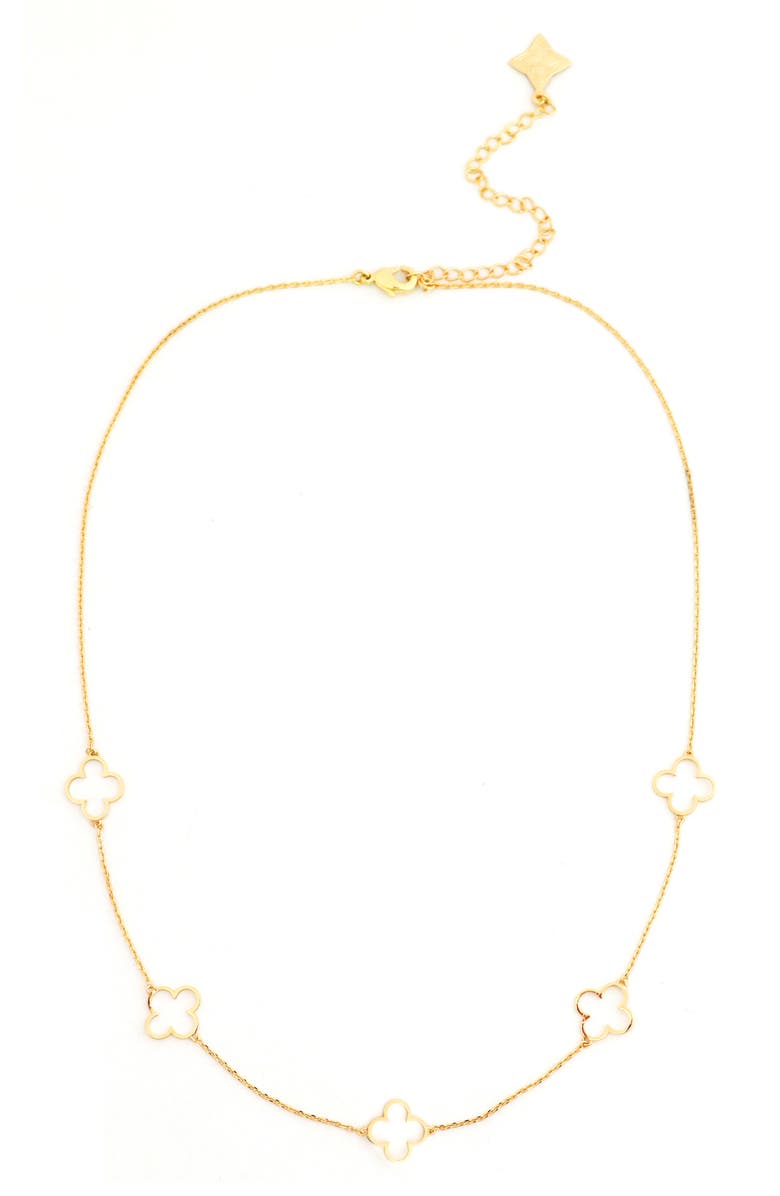 Panacea Open Clover Station Necklace, Main, color, Gold