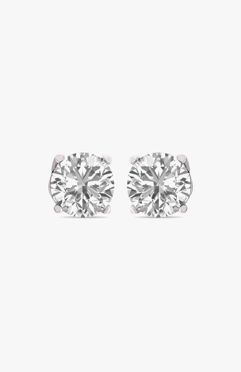 14K Gold Halo Lab Diamond 4 Carats Earrings