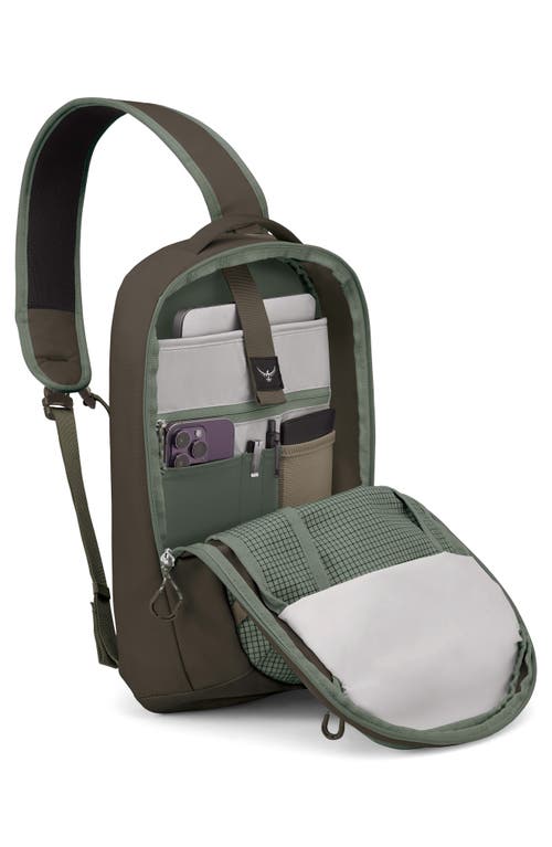 Osprey Transporter Water Resistant Sling Bag In Pine Leaf Green