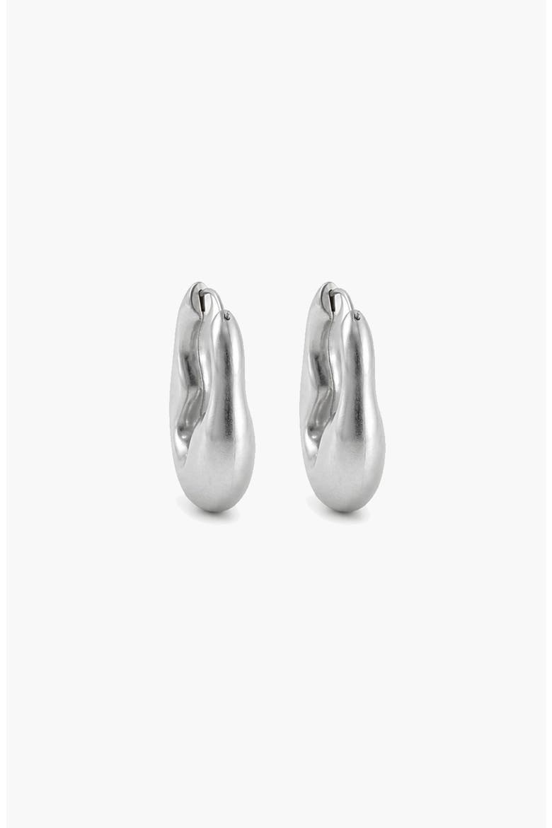 Luna Drop Hoops in Silver, Alternate, color, Silver